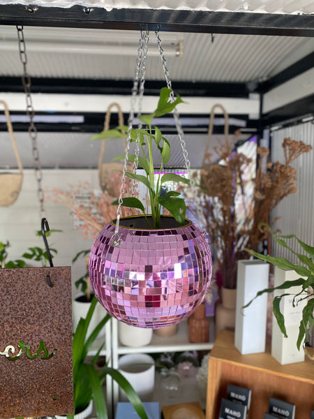 Mirrored Disco Ball Planter