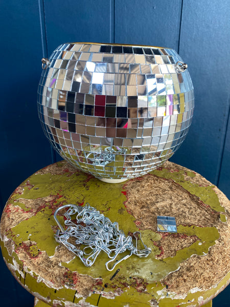 Mirrored Disco Ball Planter